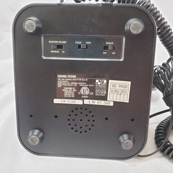 Vintage Grand Phone Flash Redial Touch Button Retro 1950’s Style Black - Picture 4 of 10